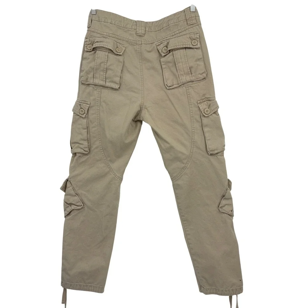 Matchstick Mens Khaki Cargo Pants Utility Workwear Multi Pocket‎ 34x31 Gorpcore